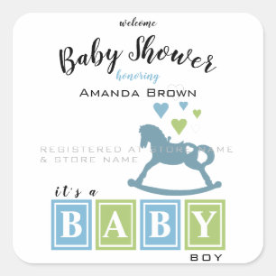 Sticker Carré C'est un Baby shower de garçon