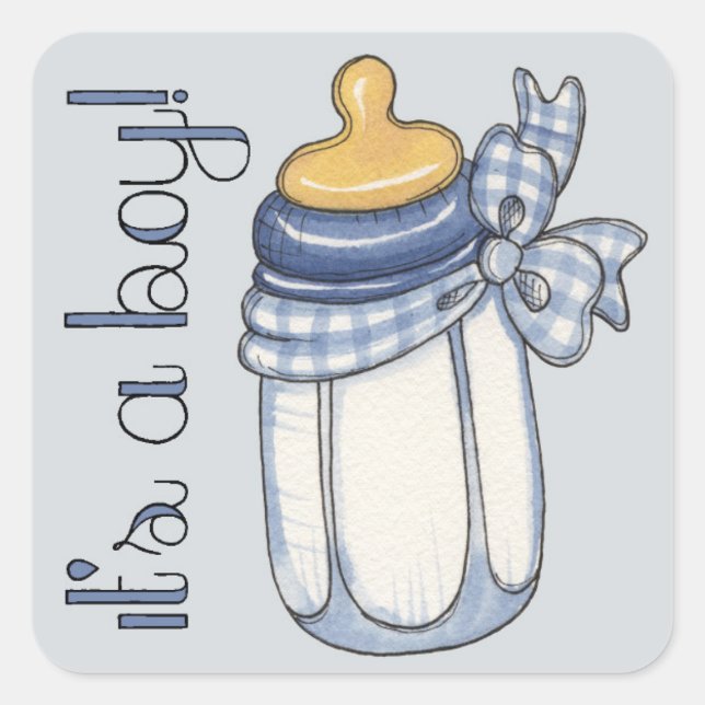 Sticker Carré C'est un garçon (Devant)