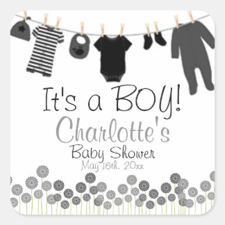 Sticker Carré C'est UN GARÇON ! Baby shower