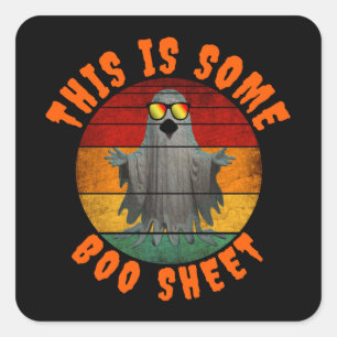 Sticker Carré C'est une feuille de boo drôle de fantôme vintage