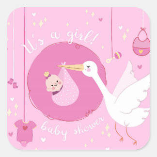 Sticker Carré C'est une fille