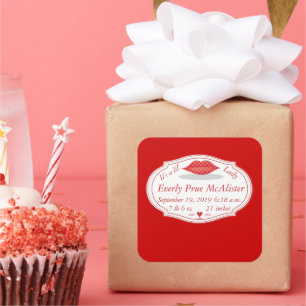 Sticker Carré C'est une Lil' Lady Hipster Vintage Retro Baby Gir