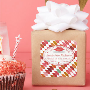 Sticker Carré C'est une Lil' Lady Hipster Vintage Retro Baby Gir