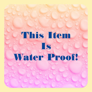 Sticker Carré Cet Élément Est L'Eau Preuve do-it-yourself Texte
