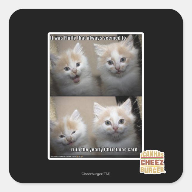 Sticker Carré C'était Fluffy (Devant)