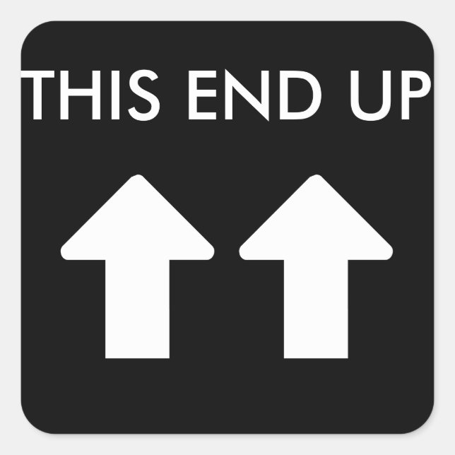 Sticker Carré Cette flèche se termine en blanc (Devant)