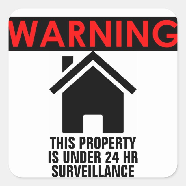 STICKER CARRÉ CETTE PROPRIÉTÉ EST SOUS AUTORISATION D'AFFICHE DE (Devant)