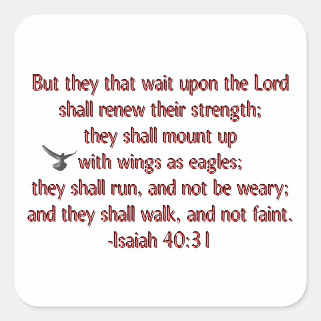 Sticker Carré Ceux qui attendent sur le Seigneur (Devant)