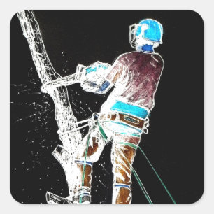 Sticker Carré Chaîne d'arboriste de l'électricien