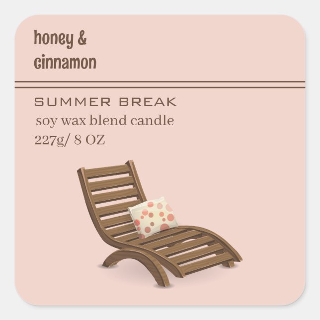 Sticker Carré Chaise Adirondack Été Modifiable (Devant)