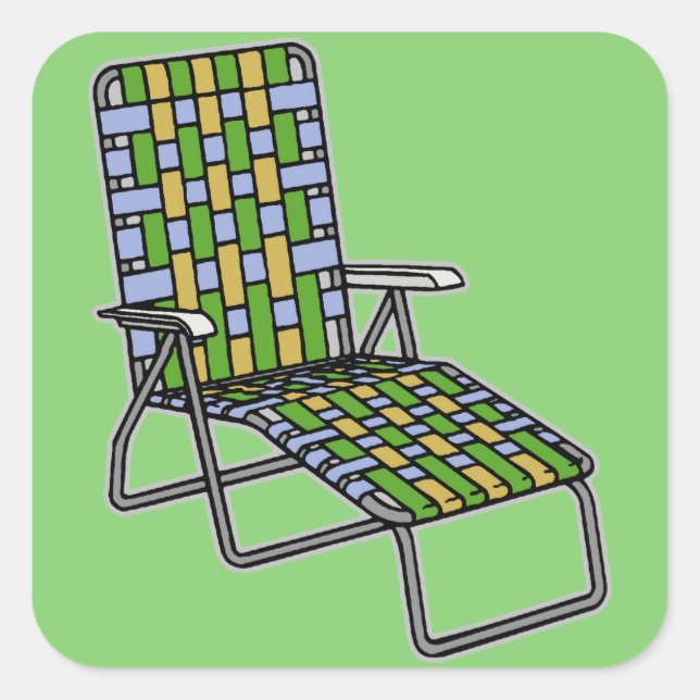 Sticker Carré Chaise longue de jardin (Devant)