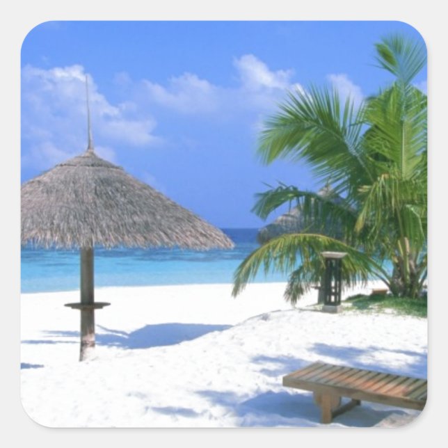Sticker Carré Chaise plage - Bliss été (Devant)