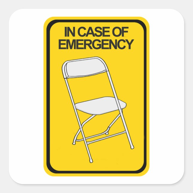 Sticker Carré Chaise pliante En coque d'urgence (Devant)