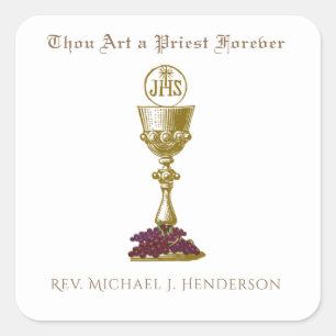 Sticker Carré Chalice d'Ordination du prêtre catholique