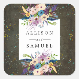 Sticker Carré Chalkboard Gold Argent Stars Faveur personnelle Se