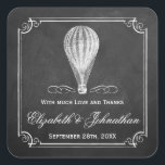 Sticker Carré Chalkboard Hot Air Balloon Collection Mariage<br><div class="desc">La Chalkboard Hot Air Balloon Mariage Collection - Stickers.</div>