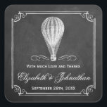 Sticker Carré Chalkboard Hot Air Balloon Collection Mariage<br><div class="desc">La Chalkboard Hot Air Balloon Mariage Collection - Stickers.</div>