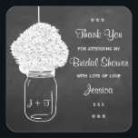 Sticker Carré Chalkboard Hydrangea Mason Jar Fête des mariées<br><div class="desc">Chalkboard Hydrangea Mason Jar Fête des mariées Favoriser Stickers.</div>
