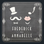 Sticker Carré Chalkboard Mustache Et Lèvres Vintage Chic Mariage<br><div class="desc">Tableau de bord M. & Mme Mustache Et Lèvres Vintage Chic Mariage Collection. Conçu par fat*fa*tin. Facile à customiser avec votre propre texte,  photo ou image. Pour des demandes personnalisées,  veuillez contacter fat*fa*tin directement. Des frais personnalisés s'appliquent. www.zazzle.com/fat_fa_tin www.zazzle.com/color_therapy www.zazzle.com/fatfatin_blue_knot www.zazzle.com/fatfatin_red_knot www.zazzle.com/fatfatin_mini_me www.zazzle.com/fatfatin_box www.zazzle.com/fatfatin_design www.zazzle.com/fatfatin_ink</div>