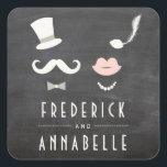 Sticker Carré Chalkboard Mustache Et Lèvres Vintage Chic Mariage<br><div class="desc">Tableau de bord M. & Mme Mustache Et Lèvres Vintage Chic Mariage Collection. Conçu par fat*fa*tin. Facile à customiser avec votre propre texte,  photo ou image. Pour des demandes personnalisées,  veuillez contacter fat*fa*tin directement. Des frais personnalisés s'appliquent. www.zazzle.com/fat_fa_tin www.zazzle.com/color_therapy www.zazzle.com/fatfatin_blue_knot www.zazzle.com/fatfatin_red_knot www.zazzle.com/fatfatin_mini_me www.zazzle.com/fatfatin_box www.zazzle.com/fatfatin_design www.zazzle.com/fatfatin_ink</div>