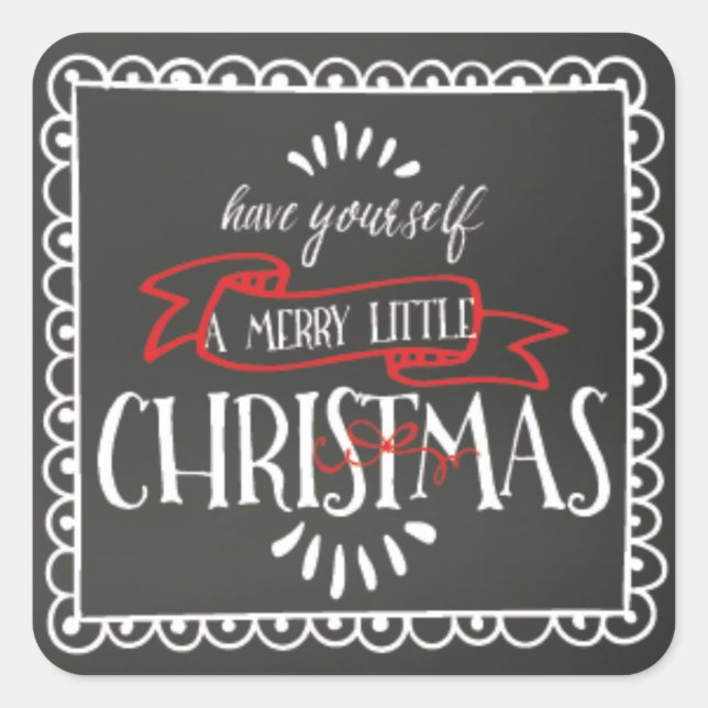 Sticker Carré Chalkboard Se Faire Un Joyeux Petit Noël (Devant)