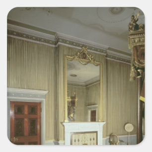 Sticker Carré Chambre avec cheminée dessinée par Adam, c.1776