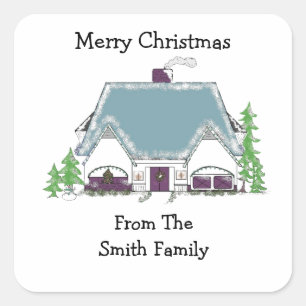 Sticker Carré Chambre confortable Changement d'adresse