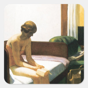 Sticker Carré Chambre d'hôtel d'Edward Hopper