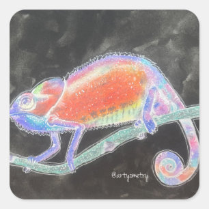Sticker Carré Chameleon Inverse