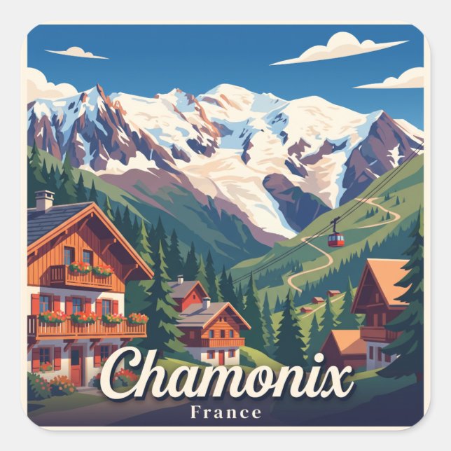 Sticker Carré Chamonix France (Devant)