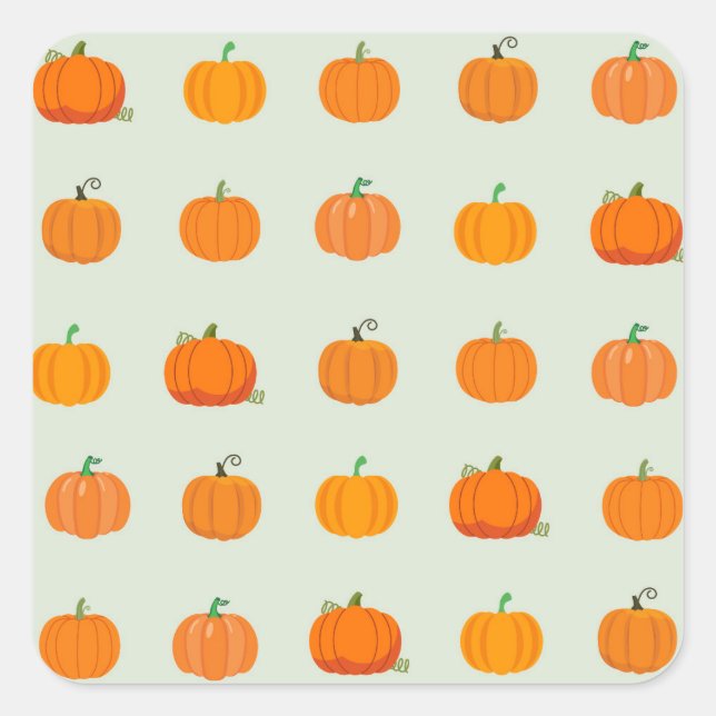 Sticker Carré Champ de citrouilles (Devant)