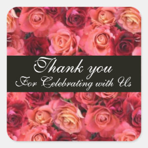 Sticker Carré CHAMP rose, Merci