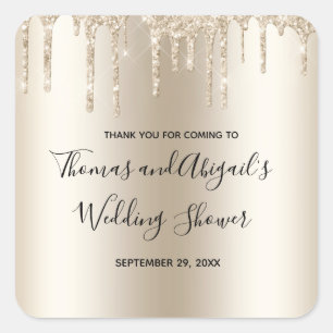Sticker Carré Champagne Parties scintillant Drift Wedding shower
