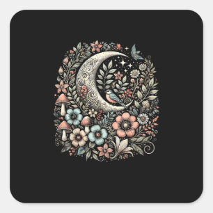 Sticker Carré Champignon esthétique Rétro Goblincore et Cottagec