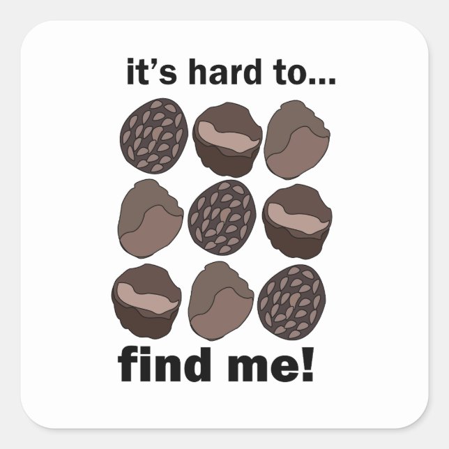 Sticker Carré Champignon Fungus Truffe C'est Difficile De Me Tro (Devant)