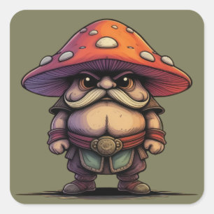 Sticker Carré Champignons guerriers Gnome