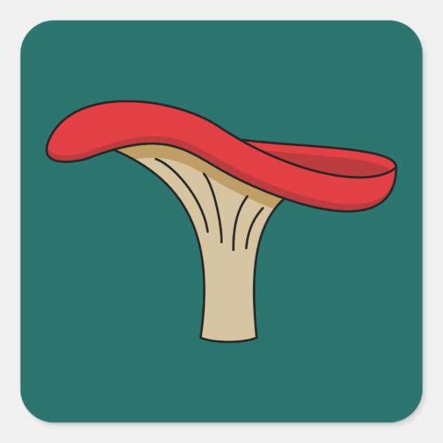 Sticker Carré Champignons rouges caricaturés (Devant)