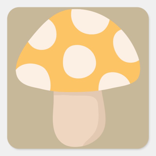 Sticker Carré Champignons tachetés (Devant)