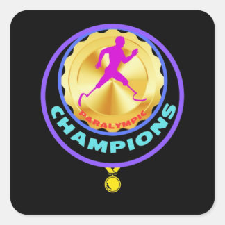 Sticker Carré Champion paralympique