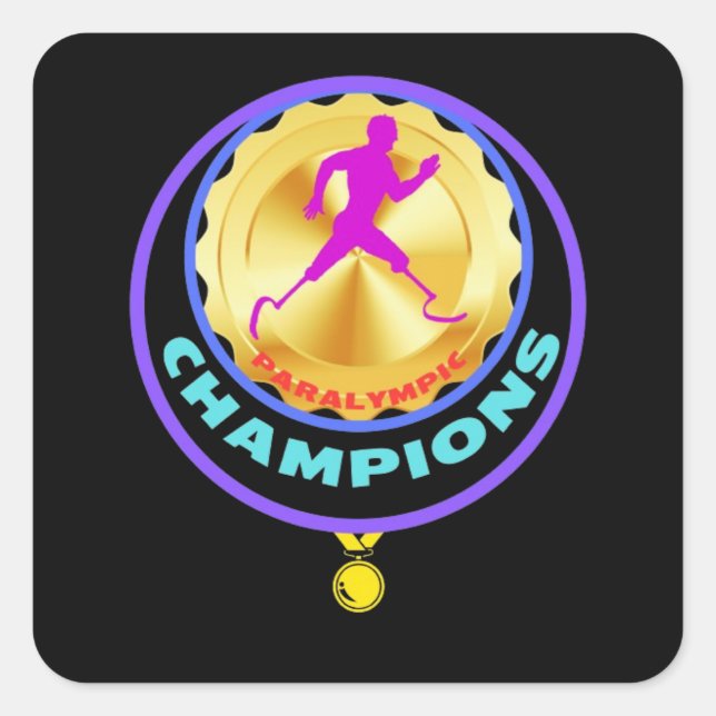 Sticker Carré Champion paralympique (Devant)