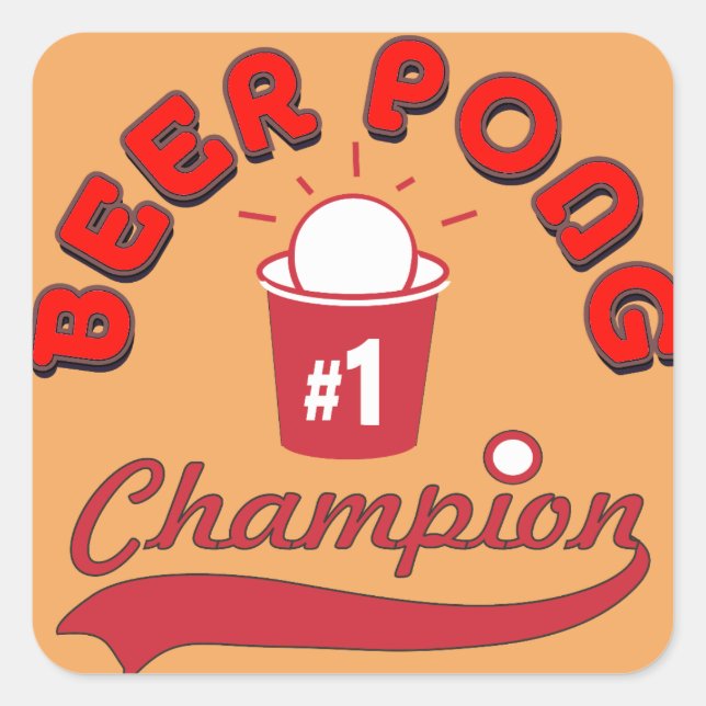 Sticker Carré Championnat de football américain de pong (Devant)