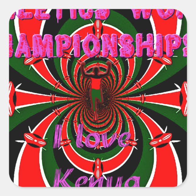 Sticker Carré Championnats du monde d'athlétisme du Kenya : Drap (Devant)