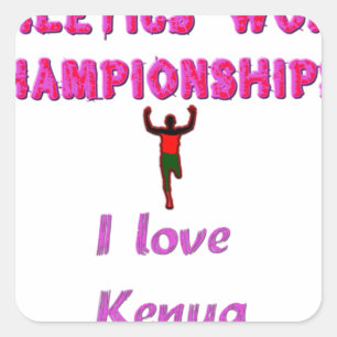 Sticker Carré Championnats du Monde d'Athlétisme Kenya Coureur :