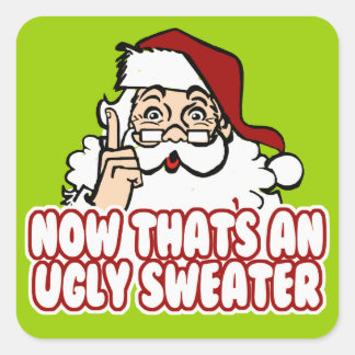 Sticker Carré Chandail de Noël moche Père Noël