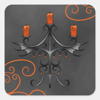 Sticker Carré Chandelabre gothique Halloween