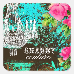 Sticker Carré Chandelier de jardin GC Shabby Aqua