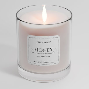 Sticker Carré Chandelle Chic Calligraphie Blanc Classique