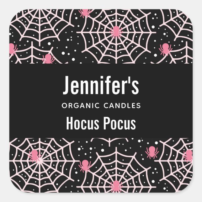 Sticker Carré Chandelle Motif Halloween Cobwebs & Spiders Biz (Devant)