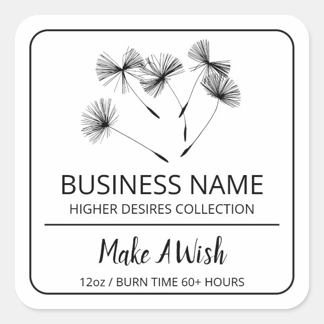 Sticker Carré Chandelle Spirituelle Dandelion Graine de soja bla (Devant)