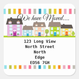 Sticker Carré Changement de ligne d'adresse des maisons